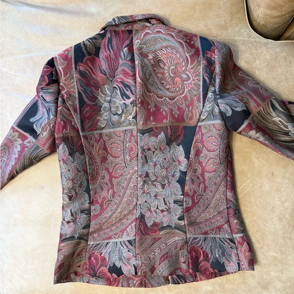 Vintage Dress Barn Tapestry Floral Zip Up Jacket Women’s Size 8 - Picture 6 of 7